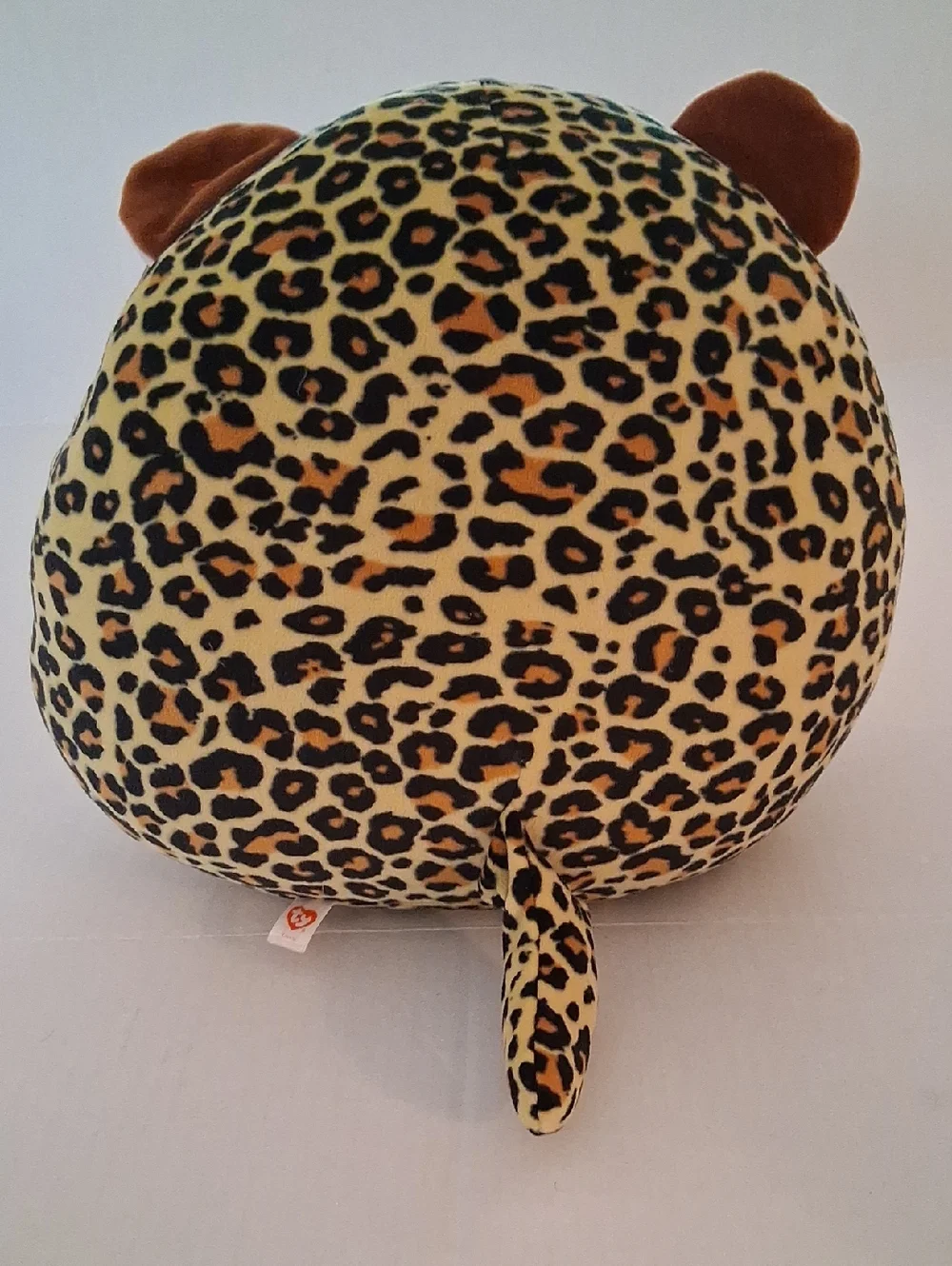 TY Bundle of 2 Plush Squish-A-Boo Leopard & Rainbow Unicorn Round Plush